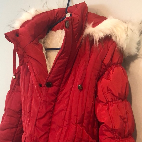 Girls Red Puffer Jacket - Picture 2 of 2